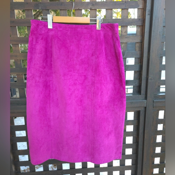 Vintage Dresses & Skirts - Vintage Pink Suede Skirt